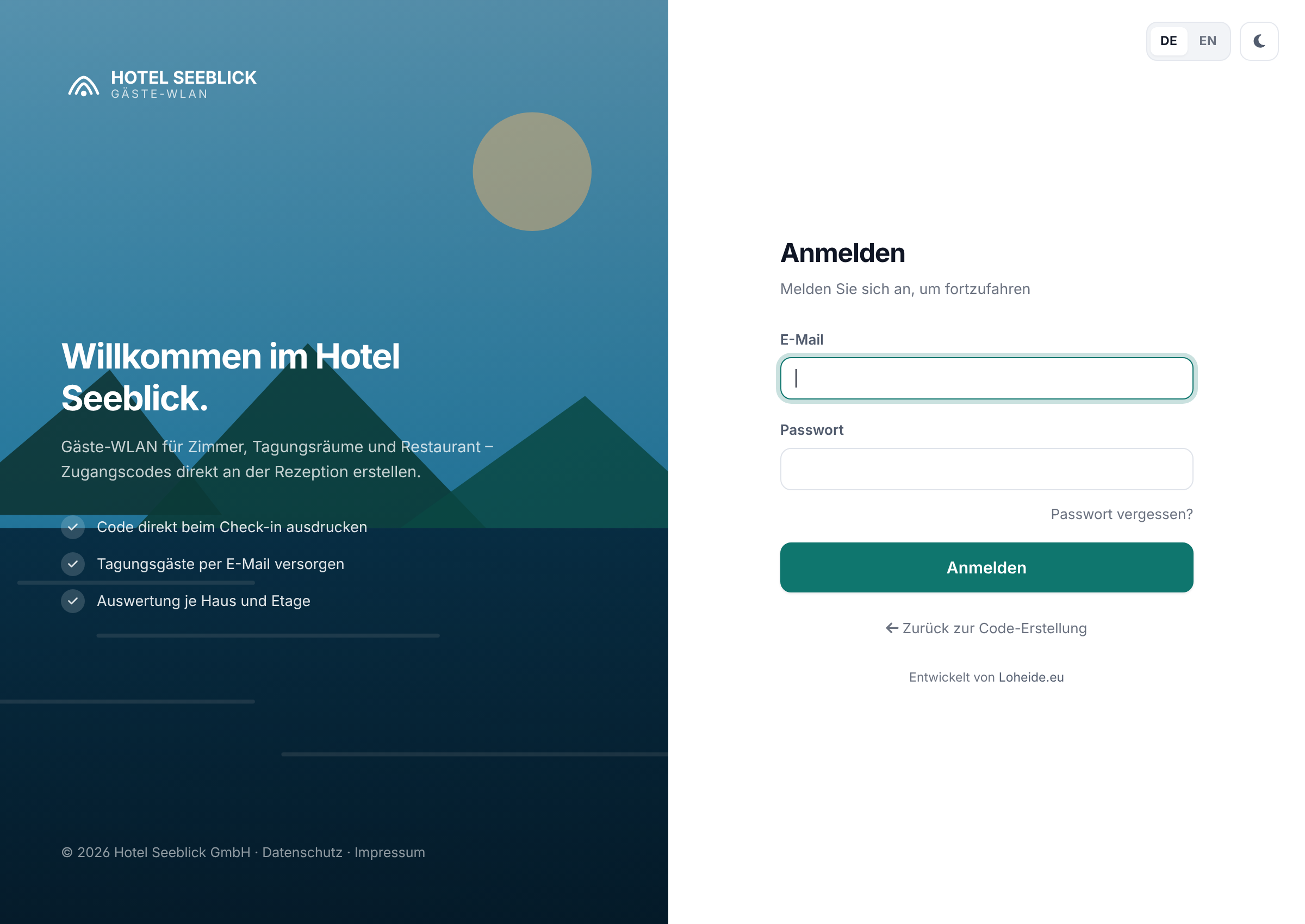 Anmeldung mit eigenem Branding