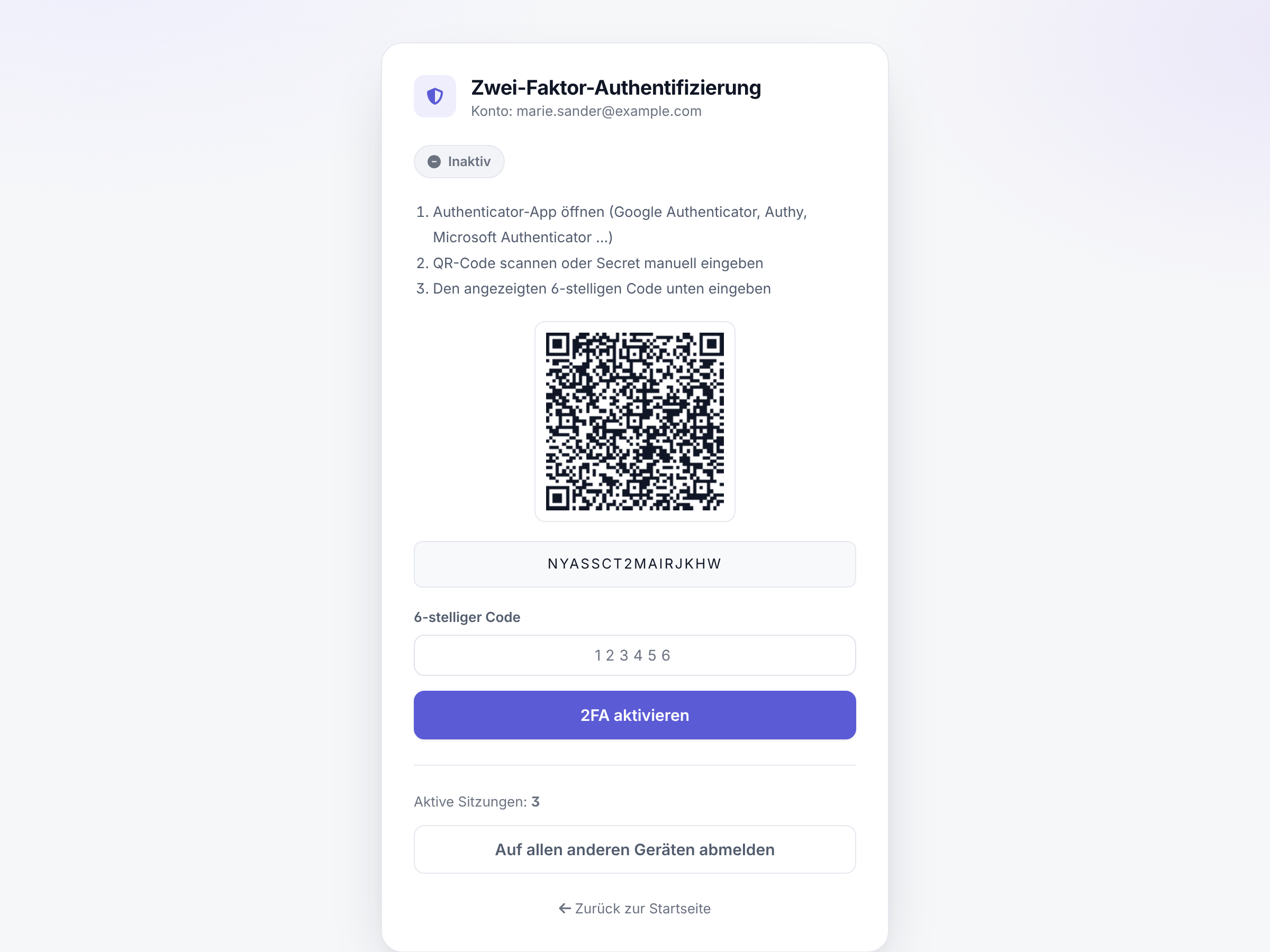 Zwei-Faktor-Authentifizierung