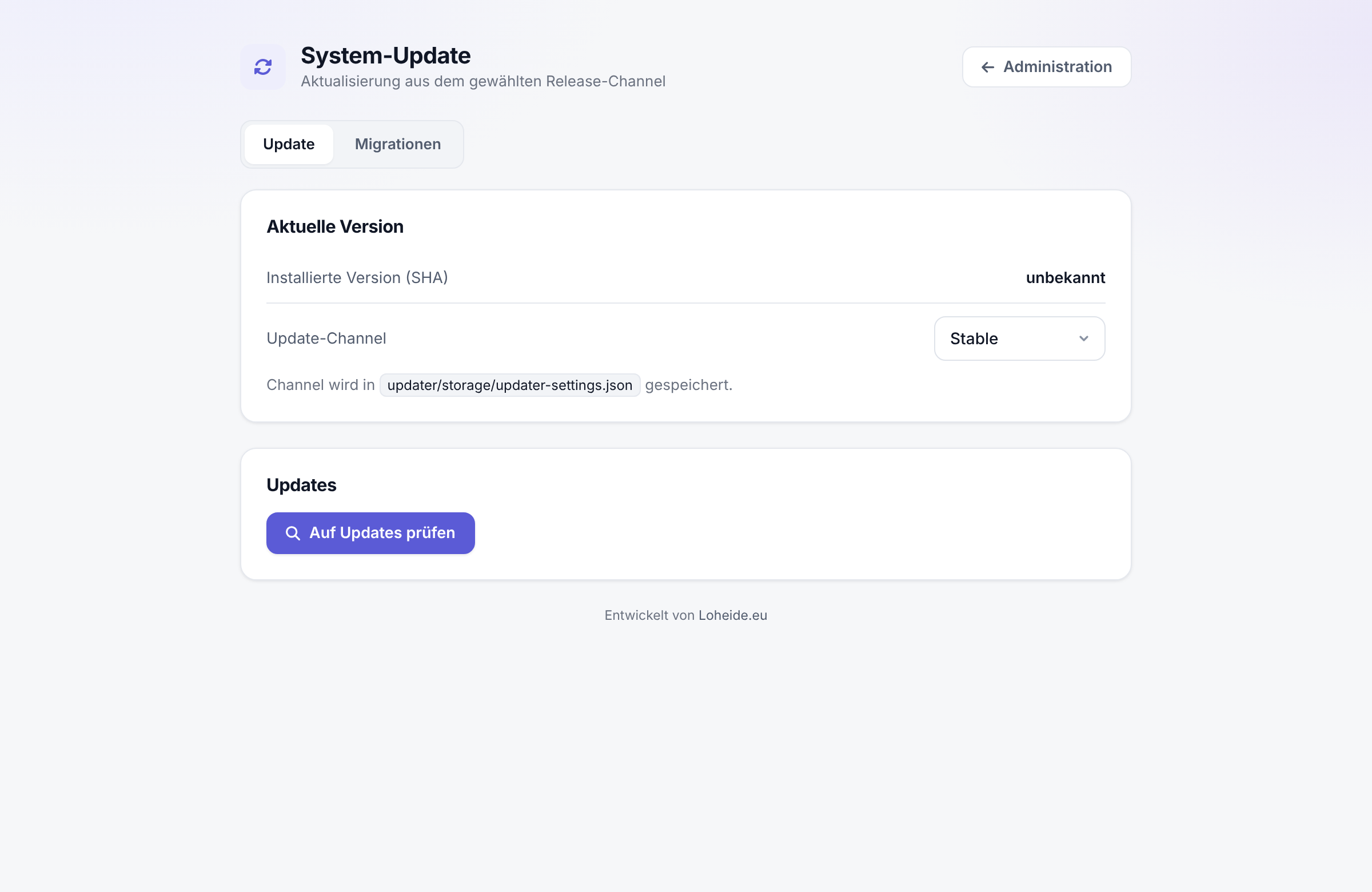 Auto-Updater mit verfügbarem Update