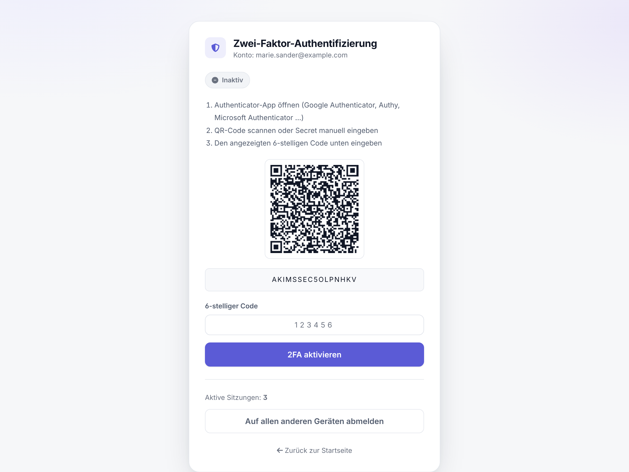 Zwei-Faktor-Authentifizierung