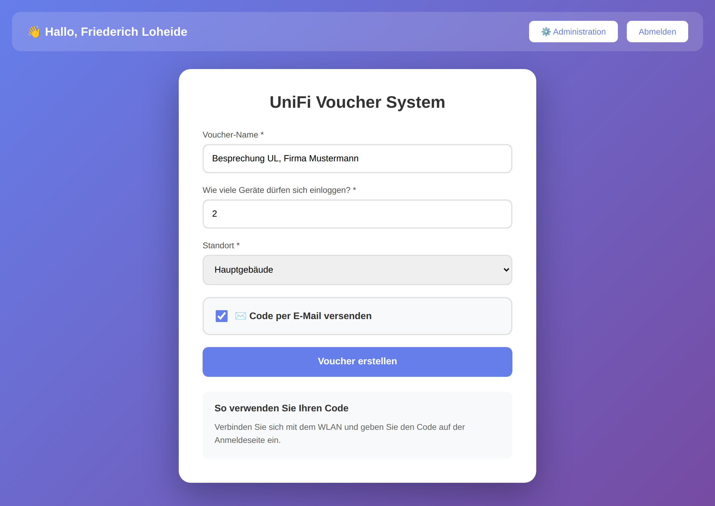 Voucher erstellen
