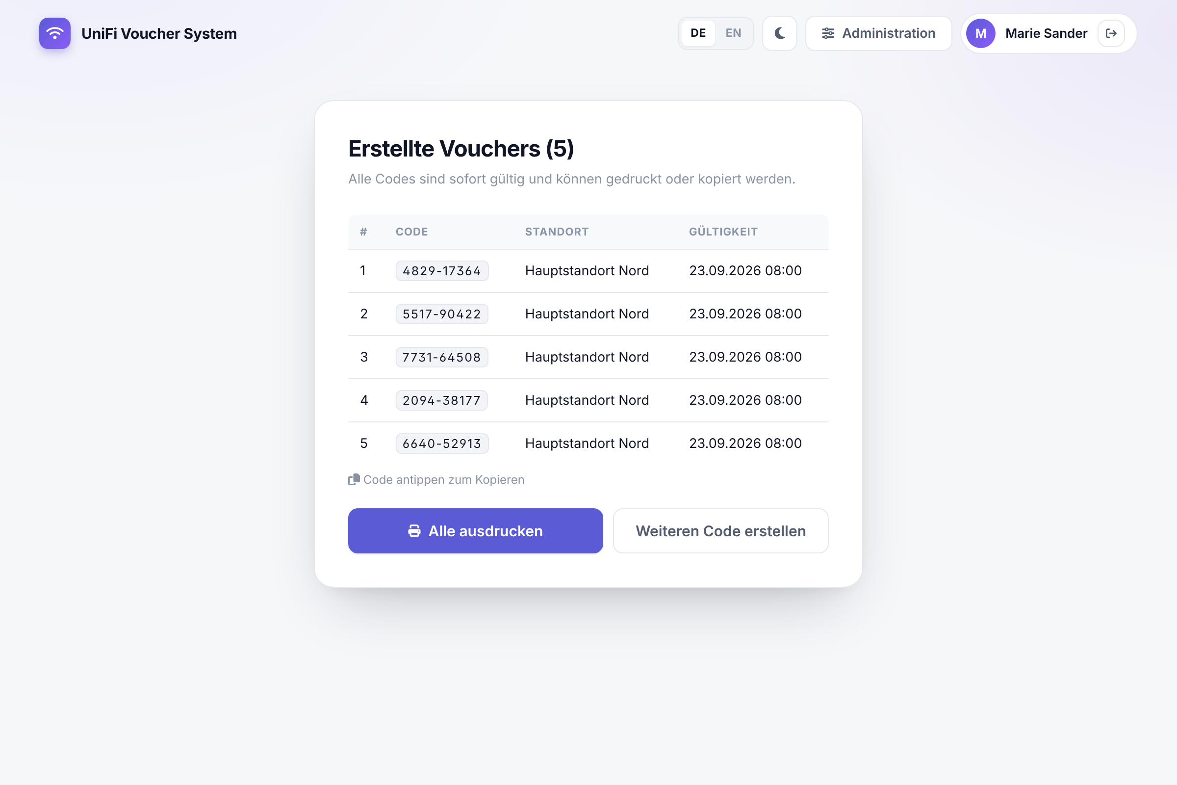 Bulk-Voucher-Erstellung