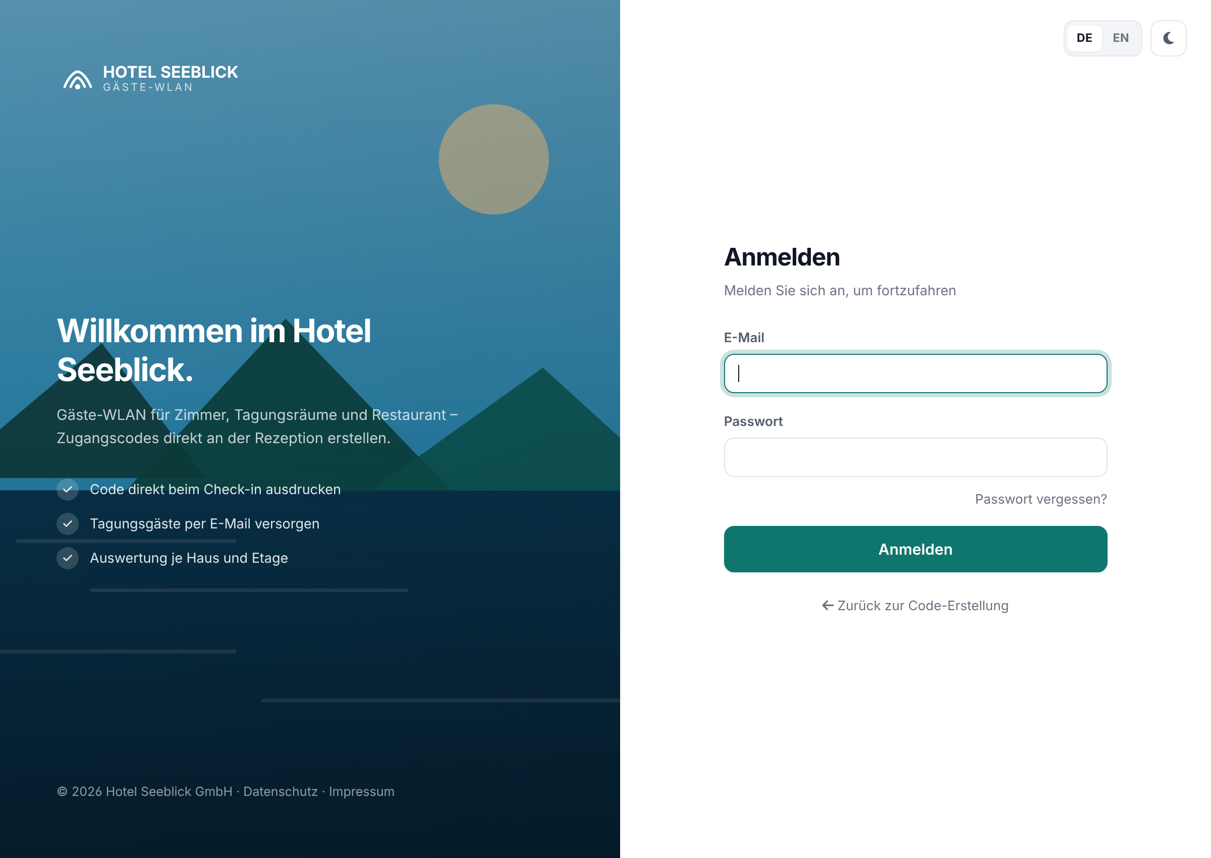 Anmeldung mit eigenem Branding