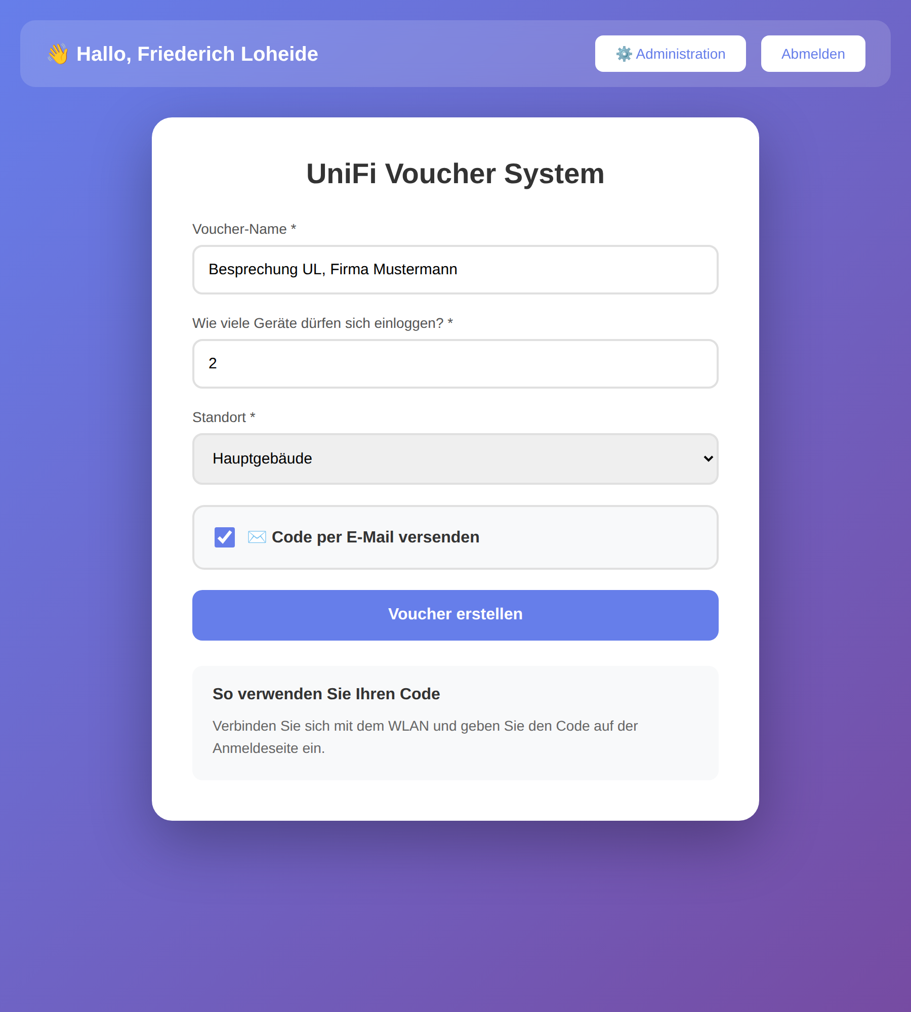 Voucher erstellen