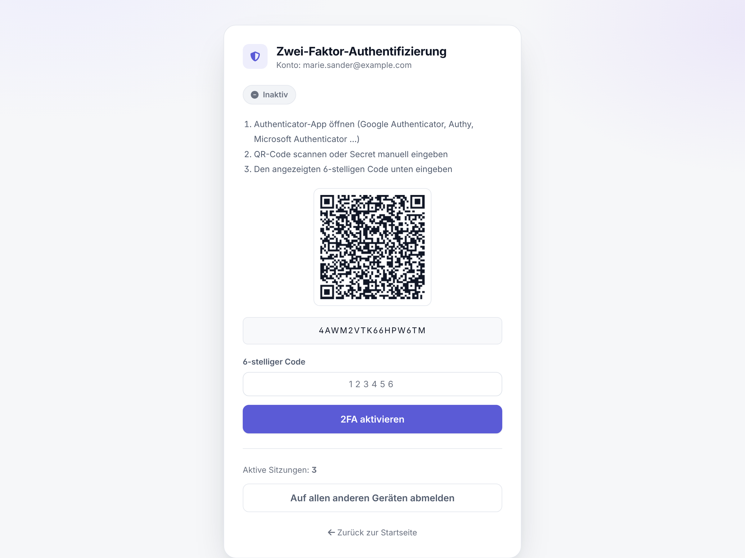 Zwei-Faktor-Authentifizierung