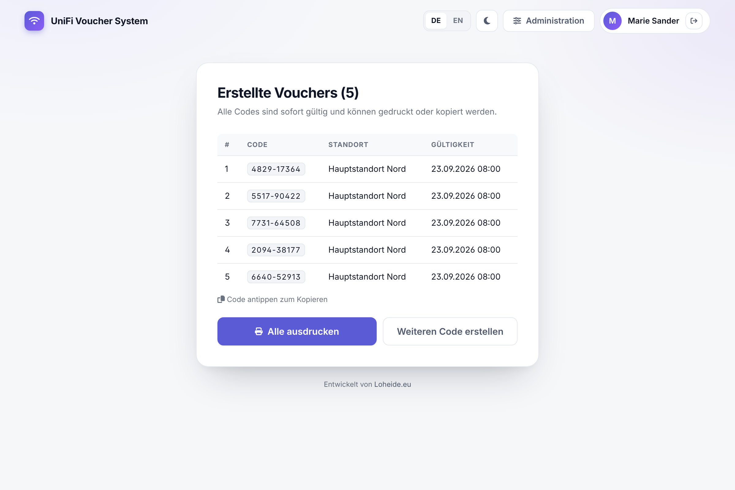 Bulk-Voucher-Erstellung