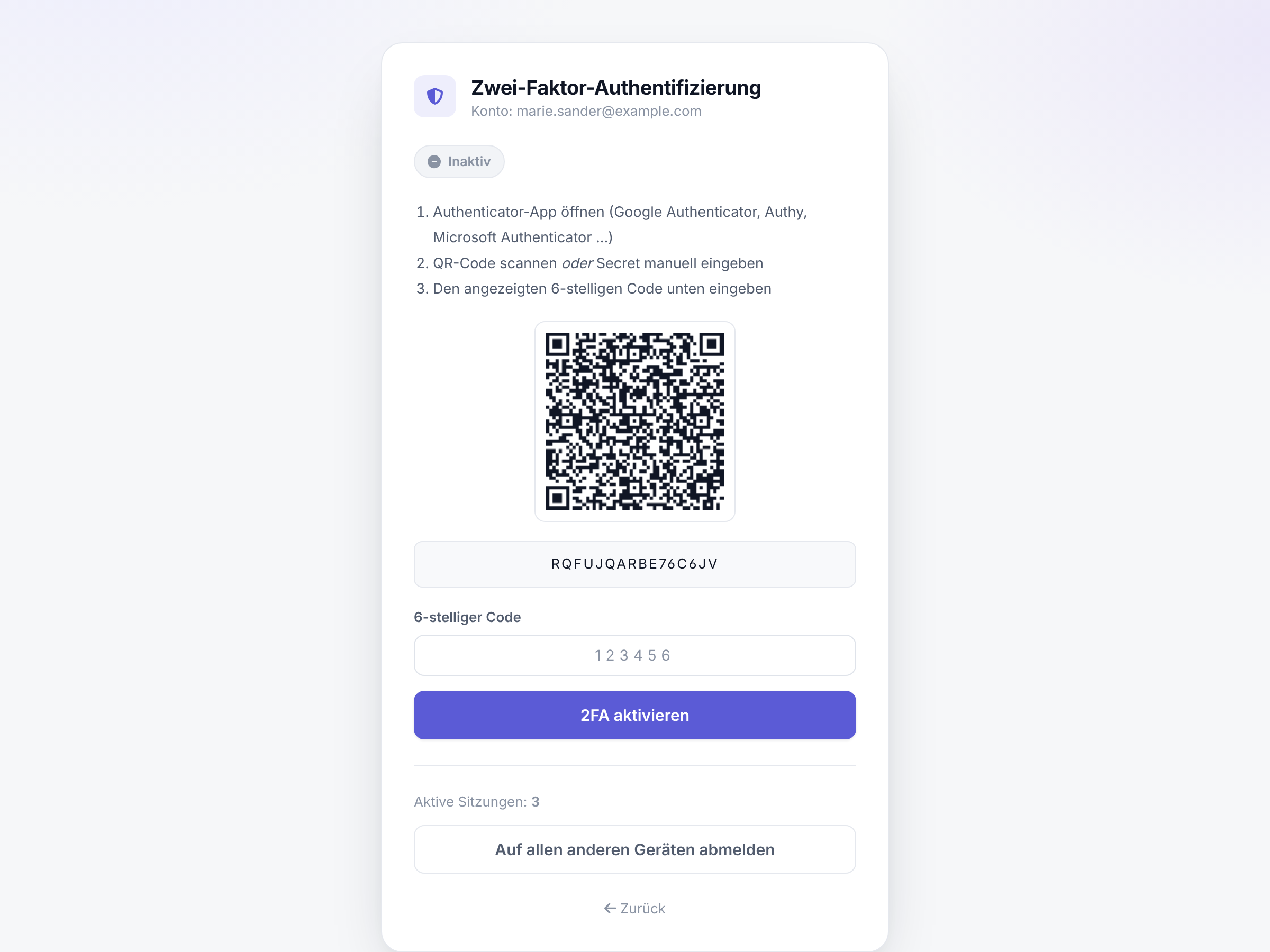 Zwei-Faktor-Authentifizierung
