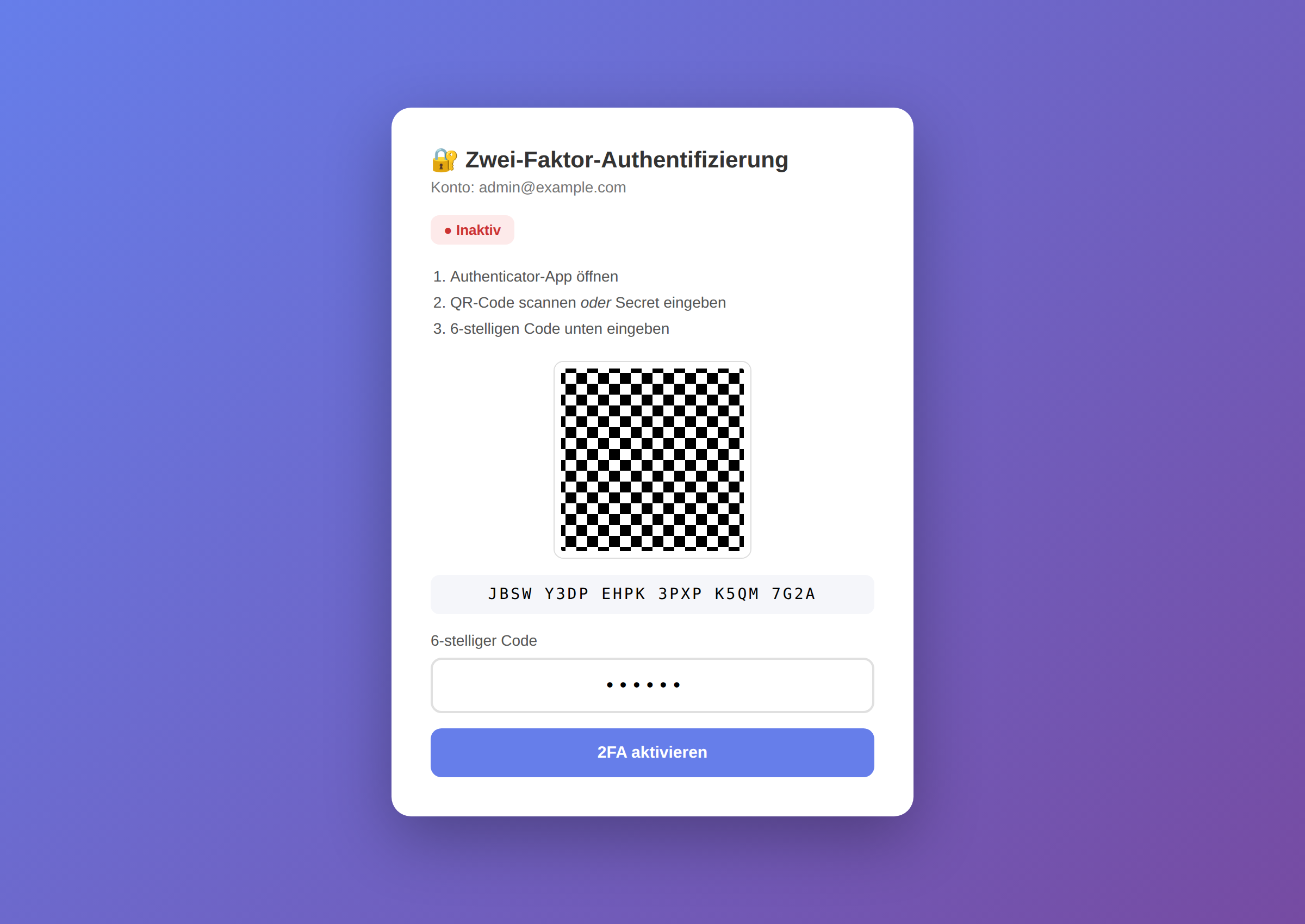 Zwei-Faktor-Authentifizierung